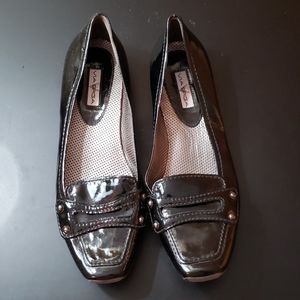 Via Spiga Blk patent flats